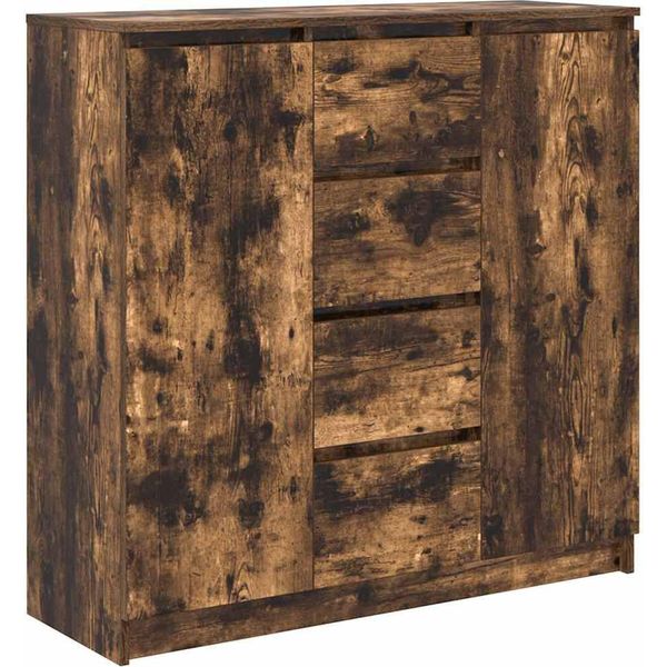 Syfax™ Credenza Con Cassetti Rovere Fumo 100,5X35X98,5Cm In Truciolato-image