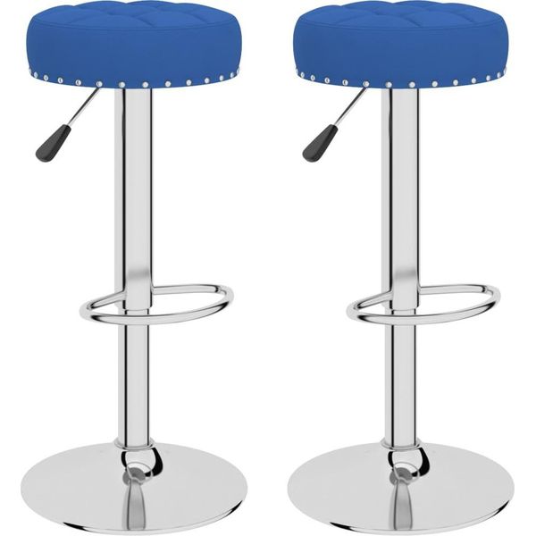 Syfax™ Sgabelli Da Bar 2 Pz Blu In Tessuto-image