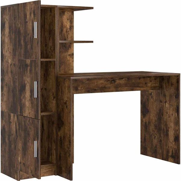 Syfax™ Scrivania 2 Pcs Rovere Fumé-image