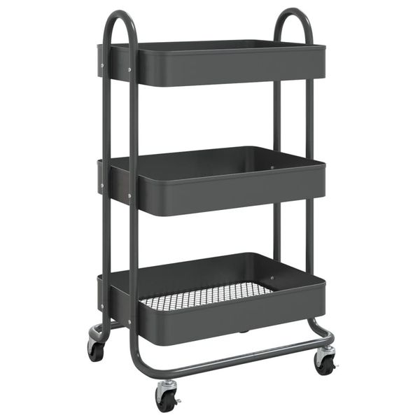 Syfax™ Carrello A 3 Livelli Antracite 43X34X79 Cm In Acciaio-image