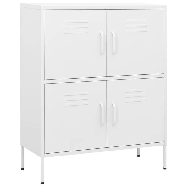 Syfax™ Armadietto Bianco 80X35X101,5 Cm In Acciaio-image