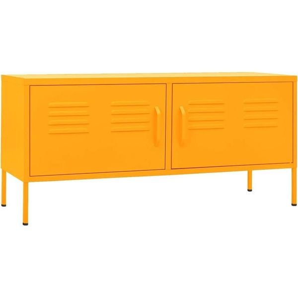 Syfax™ Mobile Tv Giallo Senape 105X35X50 Cm In Acciaio-image