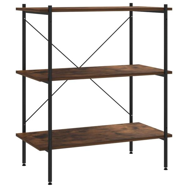 Syfax™ Scaffale Con 3 Mensole Nero E Naturale 80X40X92 Cm-image