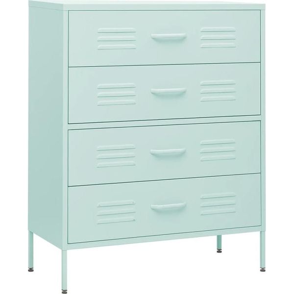 Syfax™ Cassettiera Menta 80X35X101,5 Cm In Acciaio-image
