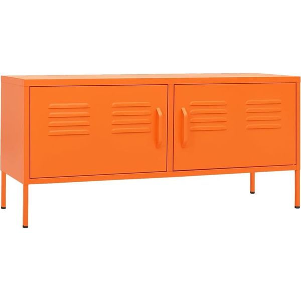 Syfax™ Mobile Tv Arancione 105X35X50 Cm In Acciaio-image