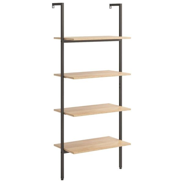 Syfax™ Scaffale Pendente 4 Livelli Marrone Chiaro E Nero 64X35X152,5Cm-image