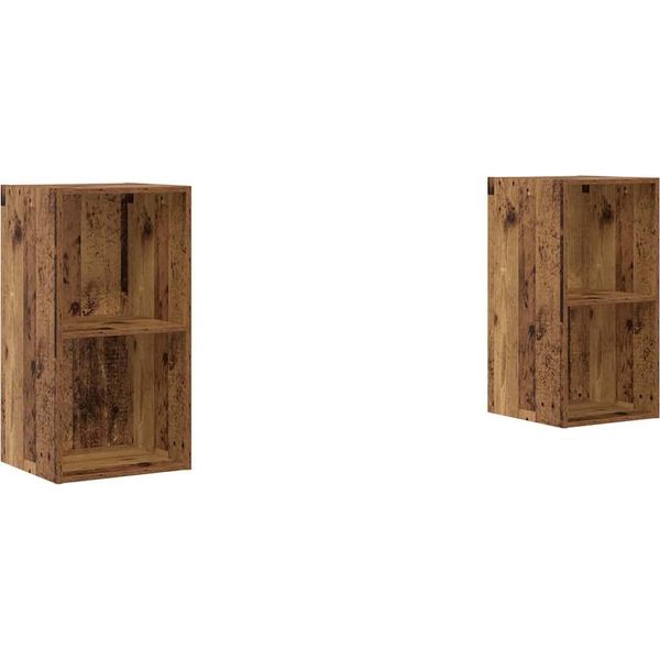 Syfax™ Set Mobile Tv 2 Pcs Legno Vecchio 37 X 37 X 72 Cm-image