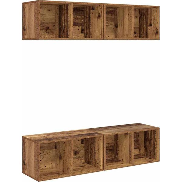 Syfax™ Set Mobile Tv 4 Pcs Legno Vecchio 37 X 37 X 72 Cm-image