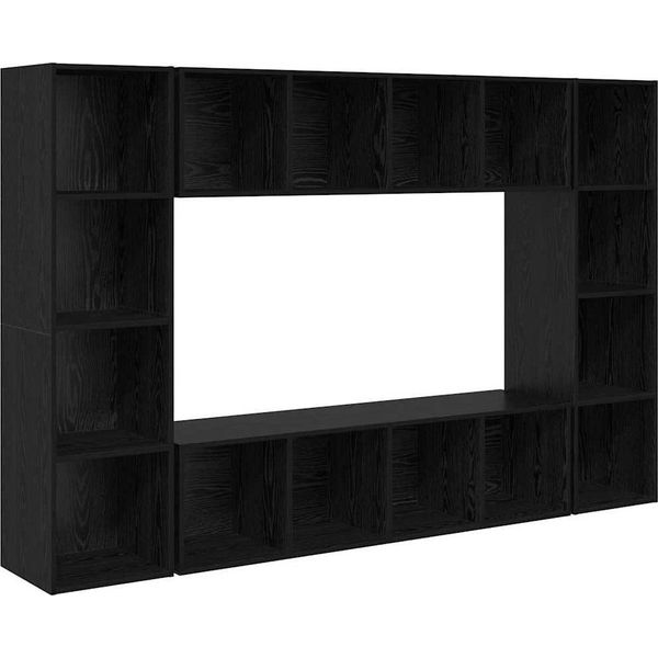 Syfax™ Set Mobile Tv 4 Pcs Nero 37 X 37 X 142,5 Cm Legno Multistrato-image