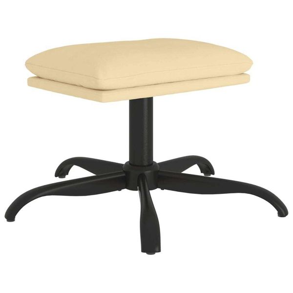 Syfax™ Poggiapiedi Bianco Crema 60X60X36 Cm In Velluto-image