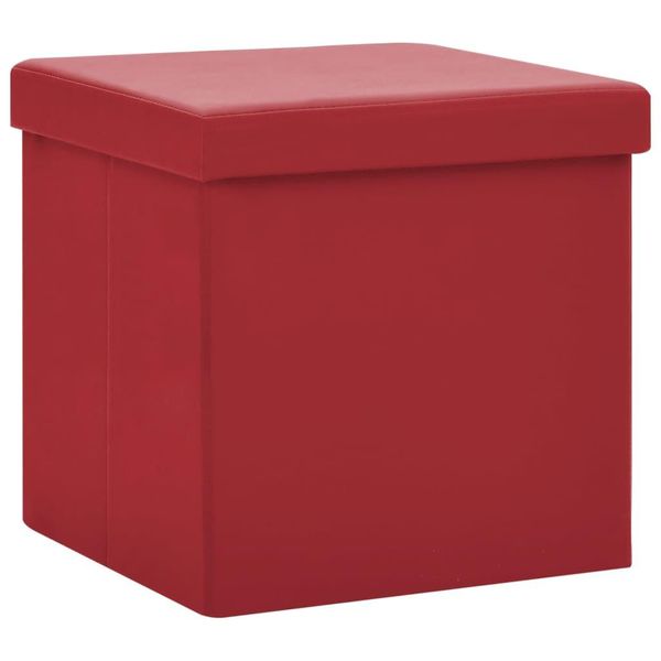 Syfax™ Sgabello Con Contenitore Pieghevole Rosso Vino In Pvc-image