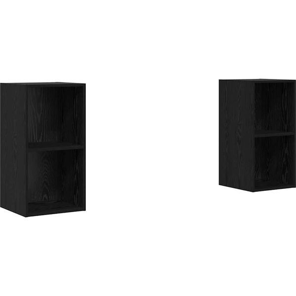 Syfax™ Set Mobile Tv 2 Pcs Rovere Nero 37 X 37 X 72 Cm-image