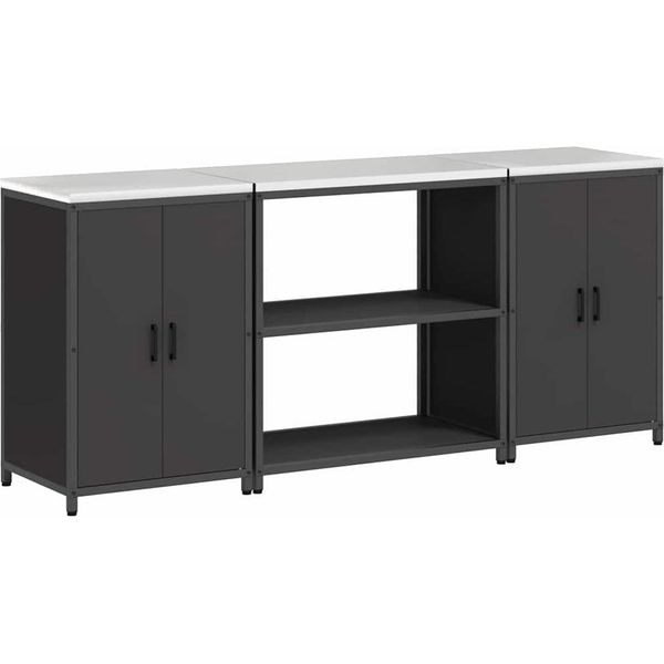 Syfax™ Set Di Stoccaggio Per Cucina Con Lo Scaffale 3 Pcs Nero-image