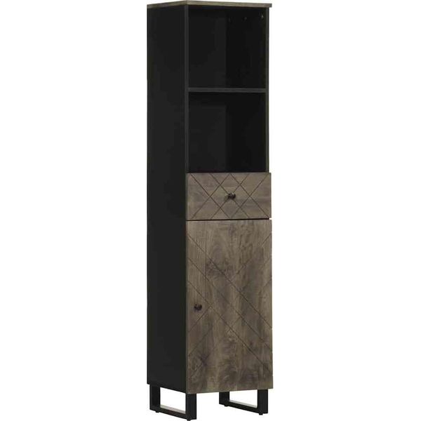 Syfax™ Set Mobili Da Bagno 3 Pz Nero In Legno Massello Di Mango-image