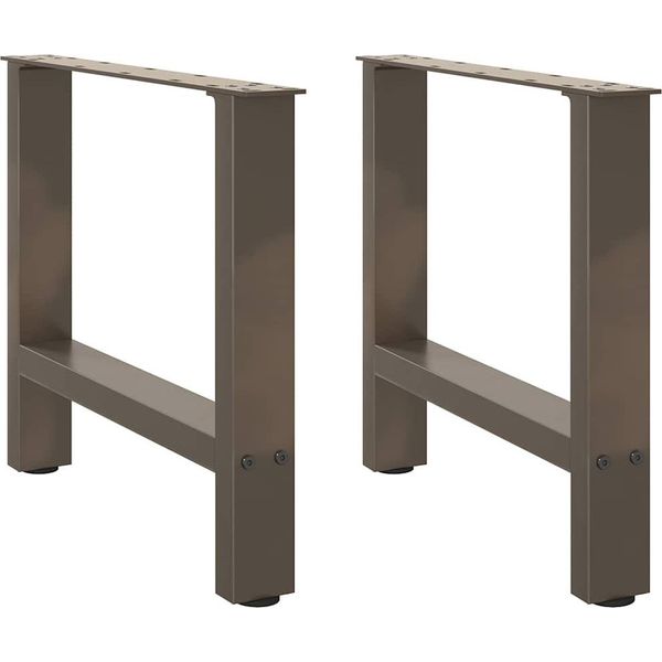 Syfax™ Gambe Per Tavolino Da Caffè In Acciaio Naturale 2 Pz 50X(42-43) Cm Acciaio-image