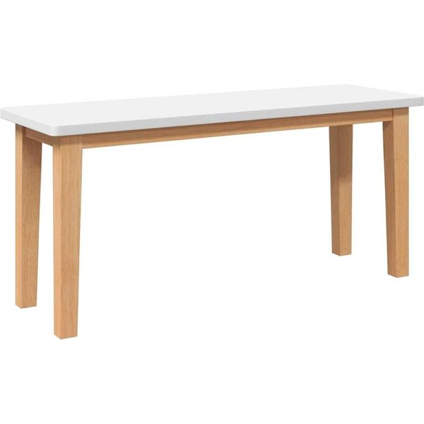 Syfax™ Panca 90 Cm Bianco In Legno Massello Di Hevea-image