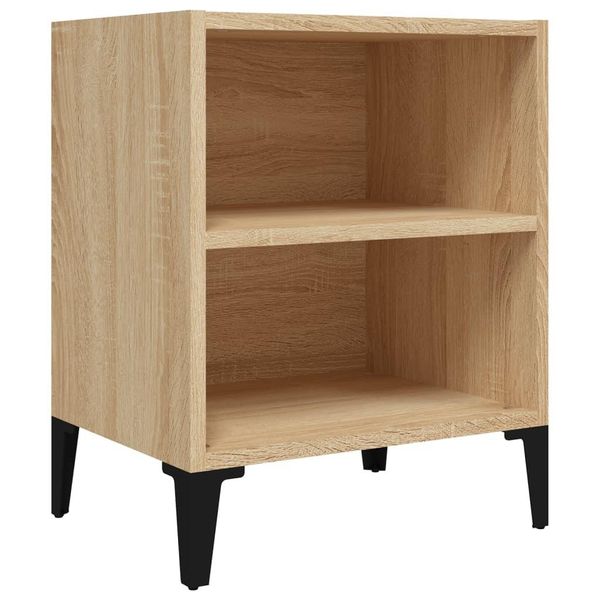 Syfax™ Comodino Con Gambe In Metallo Rovere Sonoma 40X30X50 Cm-image