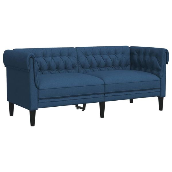 Syfax™ Divano Chesterfield A 2 Posti Blu In Tessuto-image