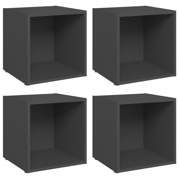 Syfax™ Mobili Porta Tv 4 Pz Grigi 37X35X37 Cm In Legno Multistrato-image