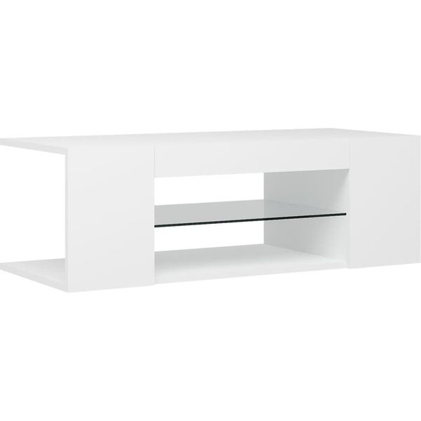 Syfax™ Mobile Porta Tv Con Luci Led Bianco 90X39X30 Cm-image