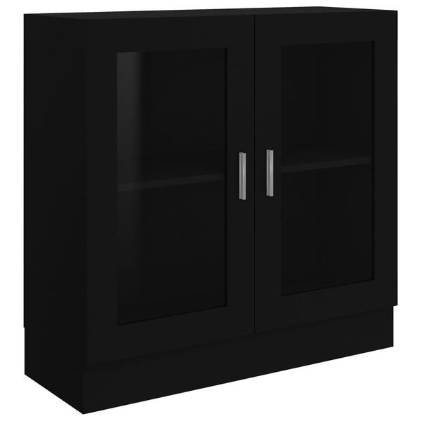 Syfax™ Armadietto Con Vetrina Nero 82,5X30,5X80 Cm Legno Multistrato-image