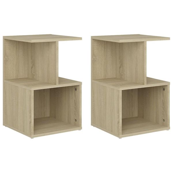 Syfax™ Comodini 2Pz Rovere Sonoma 35X35X55 Cm In Legno Multistrato-image