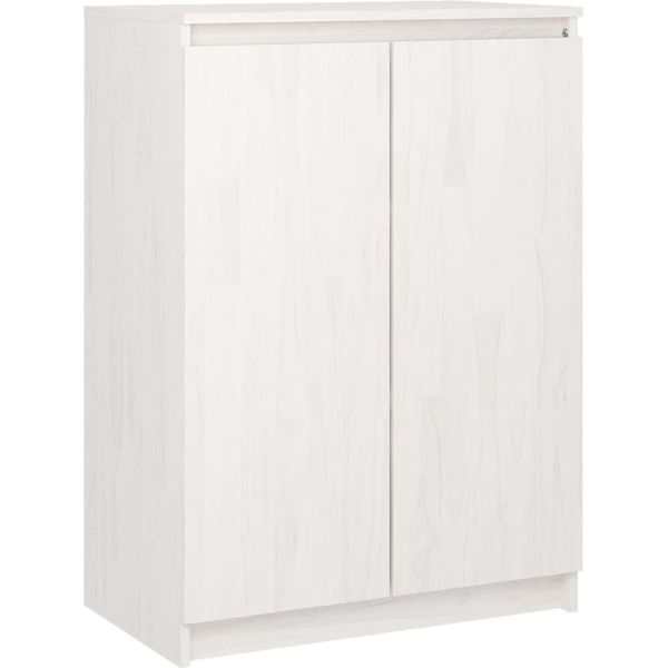 Syfax™ Credenza Bianca 60X36X84 Cm In Legno Massello Di Pino-image