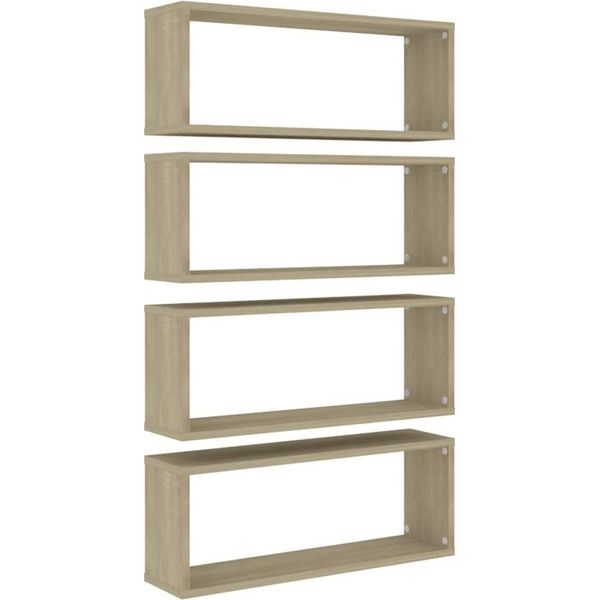 Syfax™ Mensole Parete A Cubo 4Pz Rovere Sonoma 60X15X23 Cm Multistrato-image