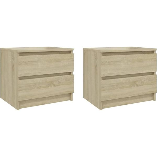 Syfax™ Comodini 2Pz Rovere Sonoma 50X39X43,5 Cm In Legno Multistrato-image