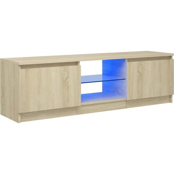 Syfax™ Mobile Porta Tv Con Luci Led Rovere Sonoma 120X30X36 Cm-image
