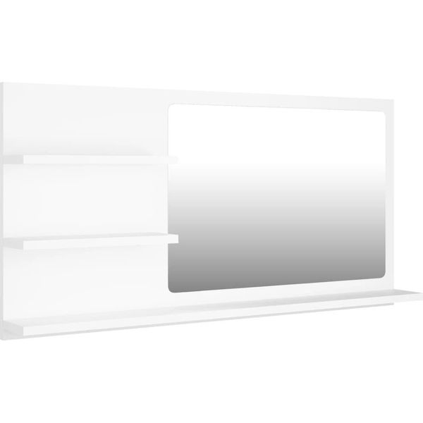 Syfax™ Specchio Da Bagno Bianco 90X10,5X45 Cm In Legno Multistrato-image
