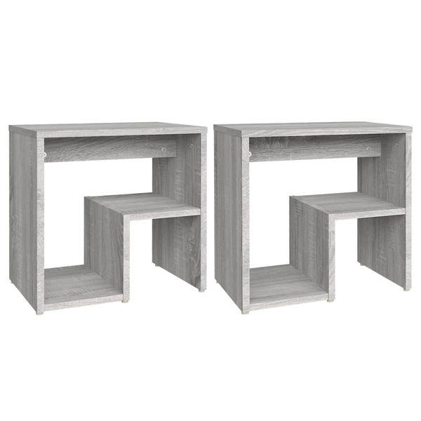 Syfax™ Comodini Grigio Sonoma 2 Pz 40X30X40 Cm In Legno Multistrato-image
