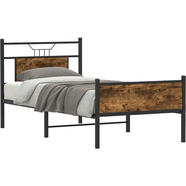 Syfax™ Giroletto Senza Materasso Rovere Fumo 75X190 Cm In Truciolato-image