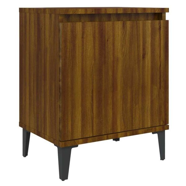 Syfax™ Comodino Con Gambe In Metallo Rovere Marrone 40X30X50 Cm-image