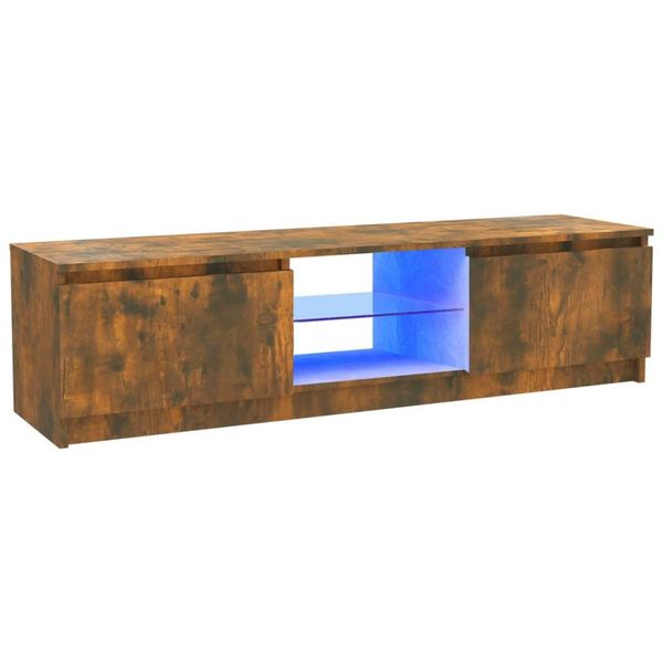 Syfax™ Mobile Porta Tv Con Luci Led Rovere Fumo 120X30X36 Cm-image