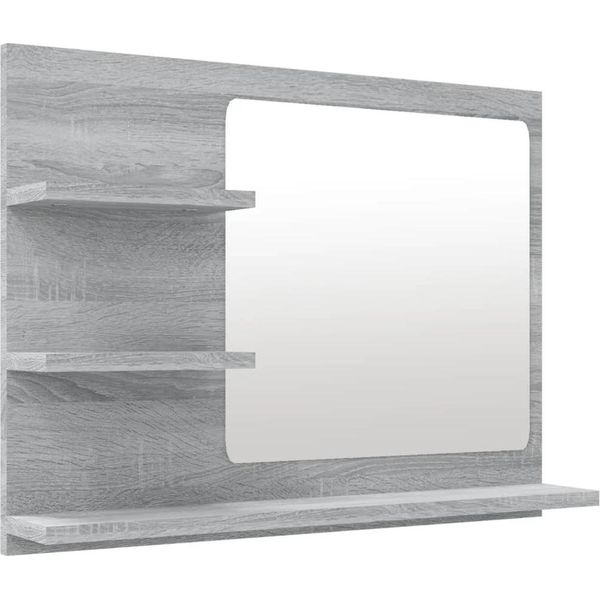 Syfax™ Specchio Da Bagno Grigio Sonoma 60X10,5X45 Cm Legno Multistrato-image