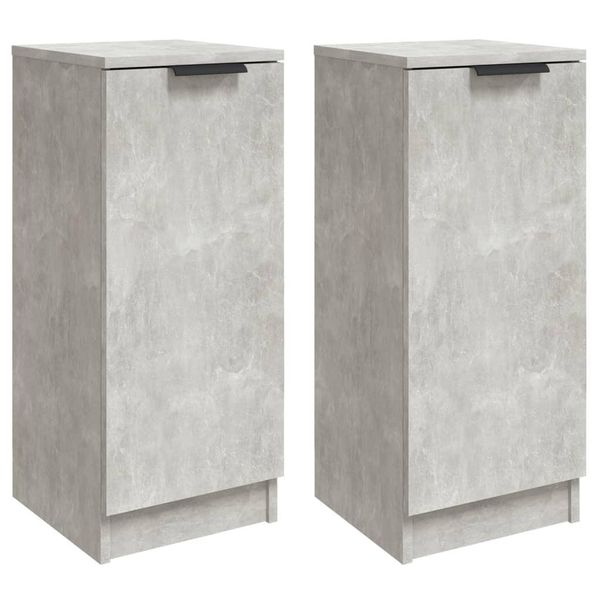 Syfax™ Credenze 2 Pz Grigio Cemento 30X30X70 Cm In Legno Multistrato-image