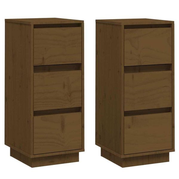 Syfax™ Credenze 2 Pz Ambra 32X34X75 Cm In Legno Massello Di Pino-image