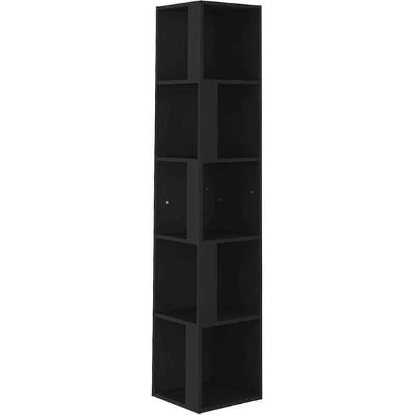 Syfax™ Armadio Angolare Nero 33X33X164,5 Cm In Truciolato-image
