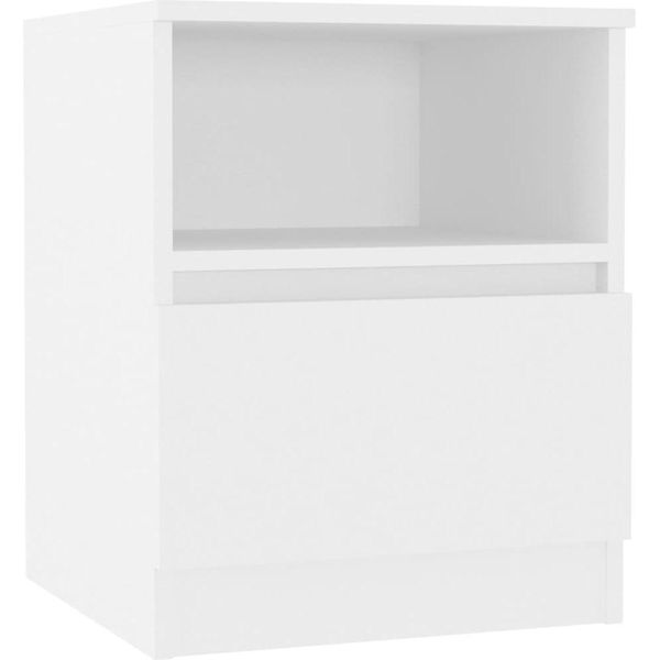 Syfax™ Comodino Bianco 40X40X50 Cm In Legno Multistrato-image