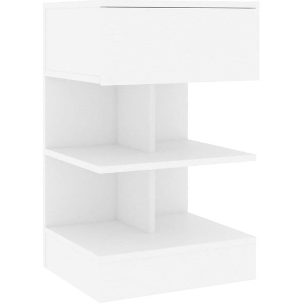 Syfax™ Comodino Bianco 40X35X65 Cm In Truciolato-image