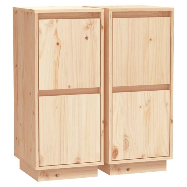 Syfax™ Credenze 2 Pz 31,5X34X75 Cm In Legno Massello Di Pino-image