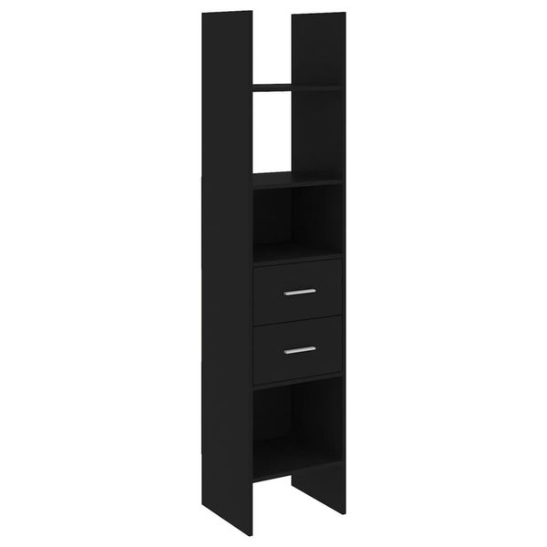 Syfax™ Libreria Nera 40X35X180 Cm In Legno Multistrato-image