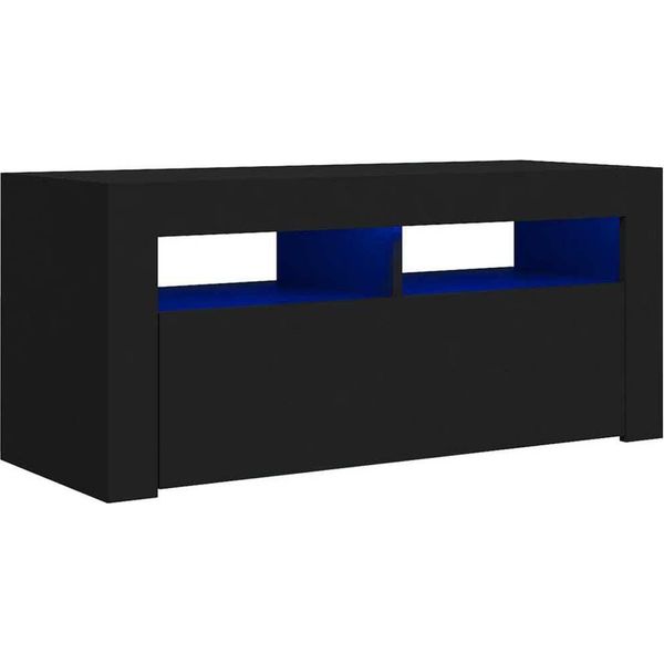 Syfax™ Mobile Porta Tv Con Luci Led Nero 90X35X40 Cm-image