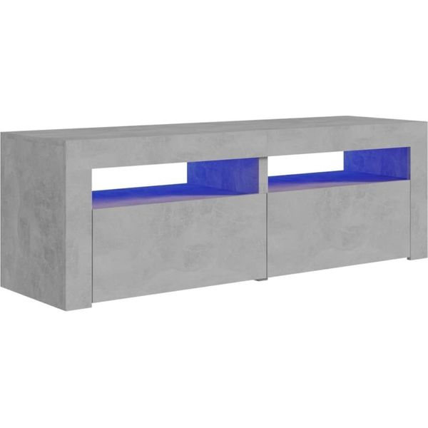 Syfax™ Mobile Porta Tv Con Luci Led Grigio Cemento 120X35X40 Cm-image