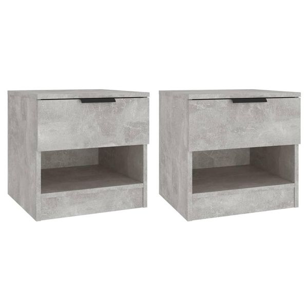 Syfax™ Comodini 2Pz Grigio Cemento In Legno Multistrato-image