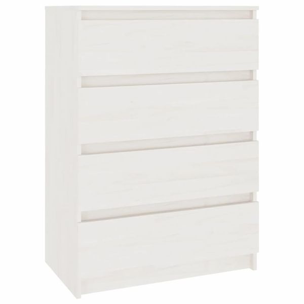 Syfax™ Credenza Bianca 60X36X84 Cm In Legno Massello Di Pino-image