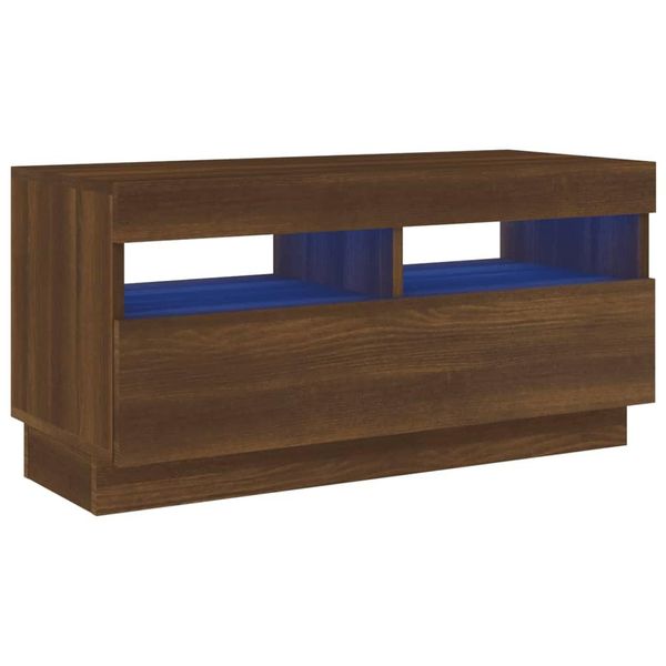 Syfax™ Mobile Porta Tv Con Luci Led Rovere Marrone 80X35X40 Cm-image