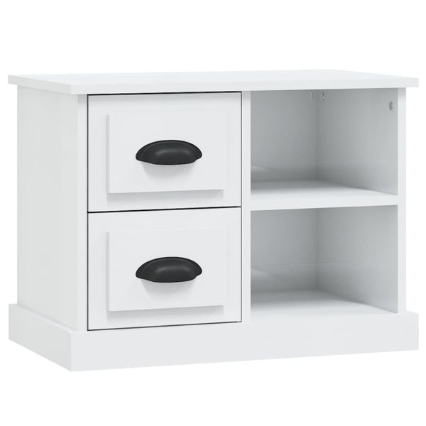 Syfax™ Comodino Bianco Lucido 60X35,5X45 Cm-image
