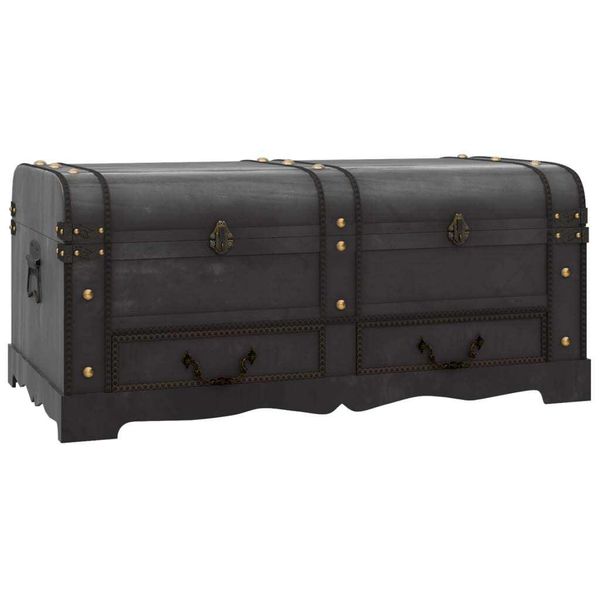 Syfax™ Baule Del Tesoro In Legno Grande Nero-image